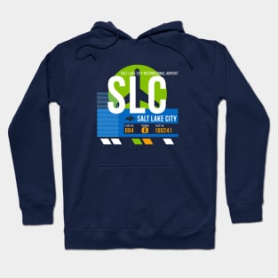 Salt Lake City (SLC) Airport // Retro Sunset Baggage Tag Hoodie